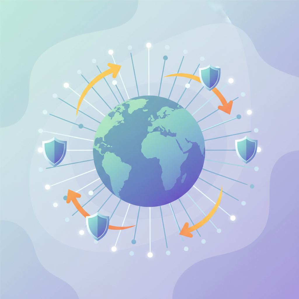 全球加速与安全防护抽象图 全球加速与安全防护抽象图