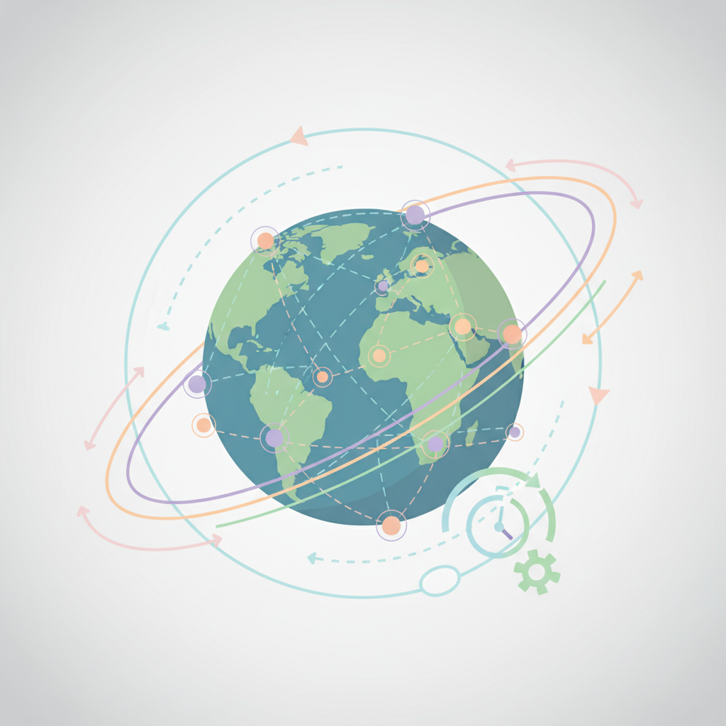 全球节点和智能路由示意图