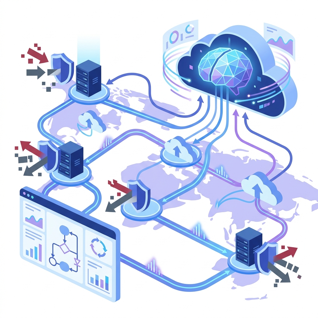 AI协同高防CDN架构图